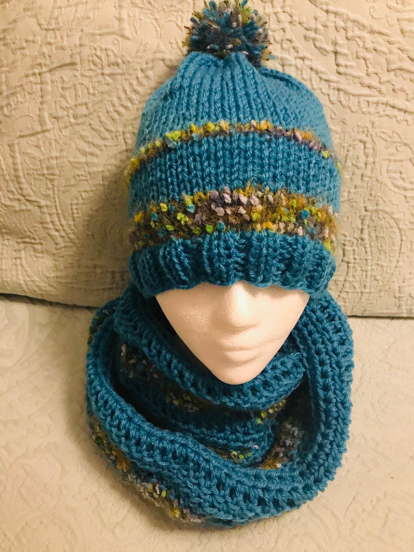 Teal Hat & Scarf Set #12