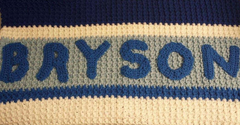 Baby Blanket Monogrammed (Acrylic Yarn)