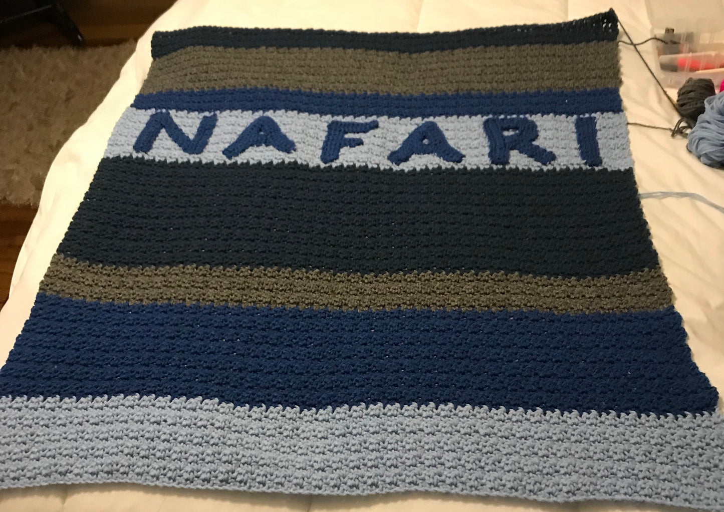 Baby Blanket Monogrammed (Acrylic Yarn)