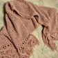 Soft Rose Crocheted Throw 78x36 including fringes